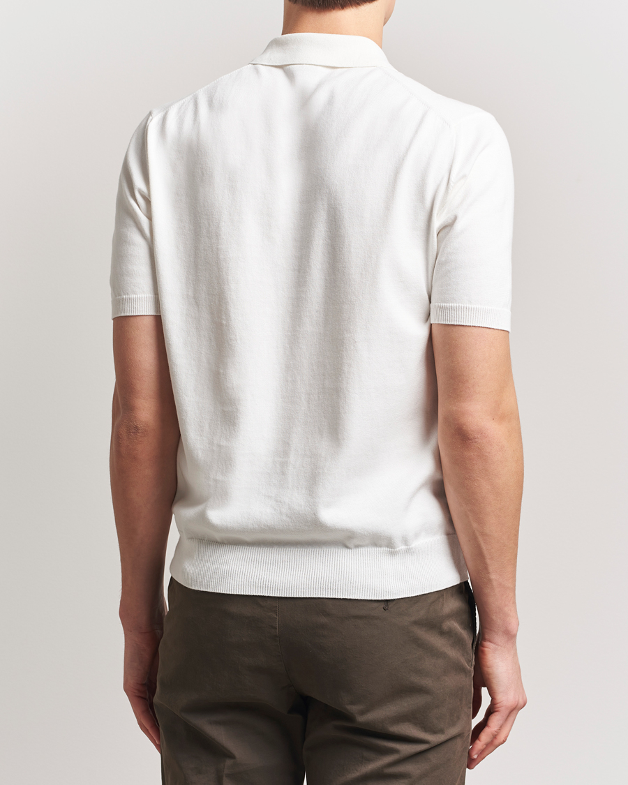 Herren | Poloshirts | Boglioli | Short Sleeve Knitted Polo White