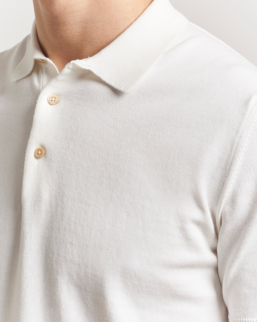 Herren | Poloshirts | Boglioli | Short Sleeve Knitted Polo White