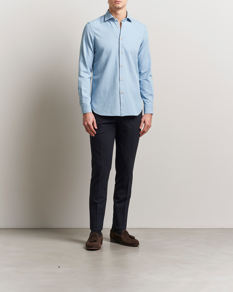 Herren | Hemden | Boglioli | Chambray Shirt Light Blue