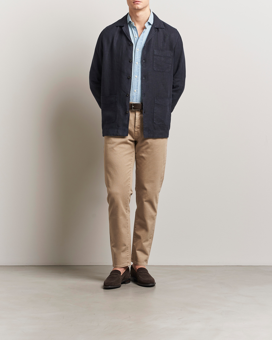 Herren | Jacken | Boglioli | Linen Painter Jacket Navy