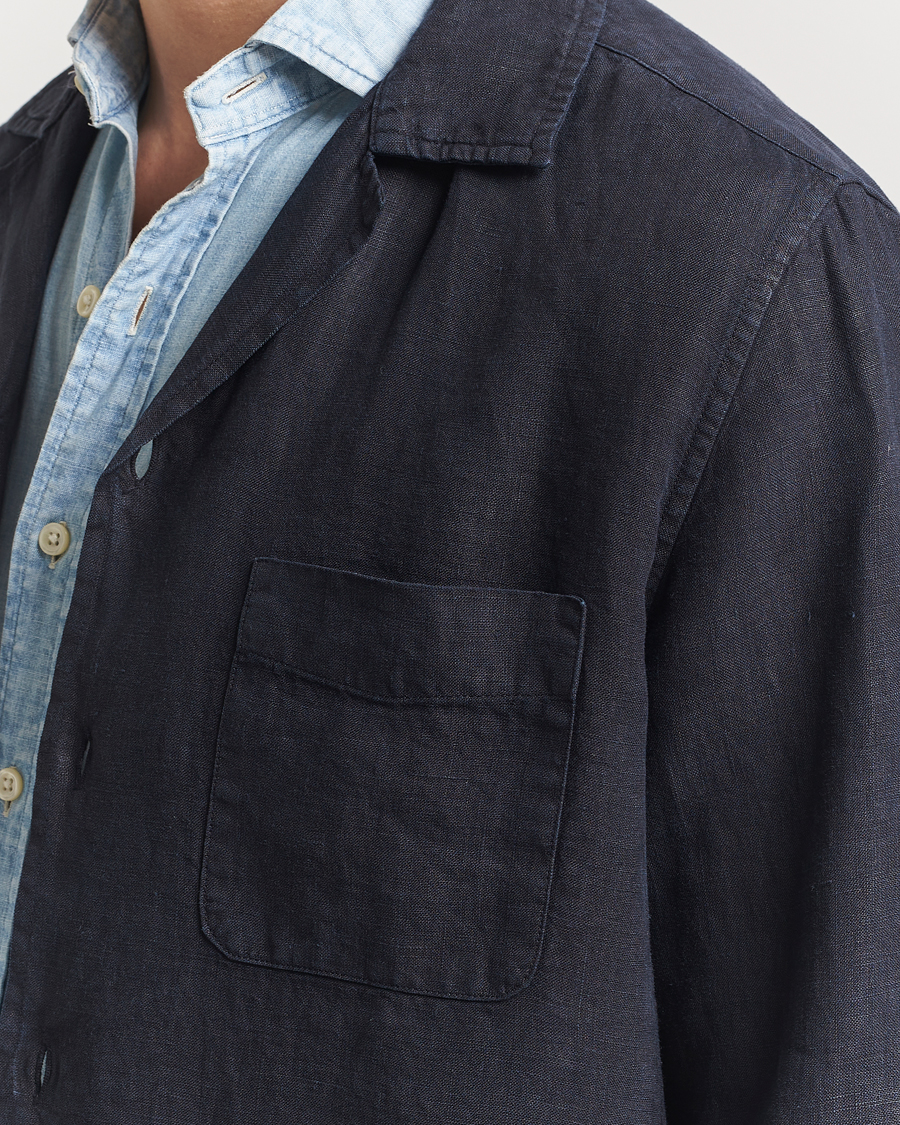 Herren | Jacken | Boglioli | Linen Painter Jacket Navy