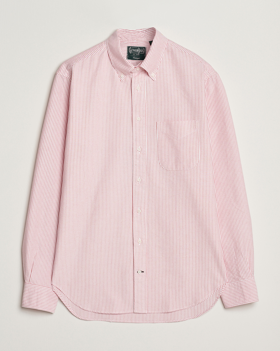 Herren | Hemden | Gitman Vintage | Button Down Striped Oxford Shirt Red