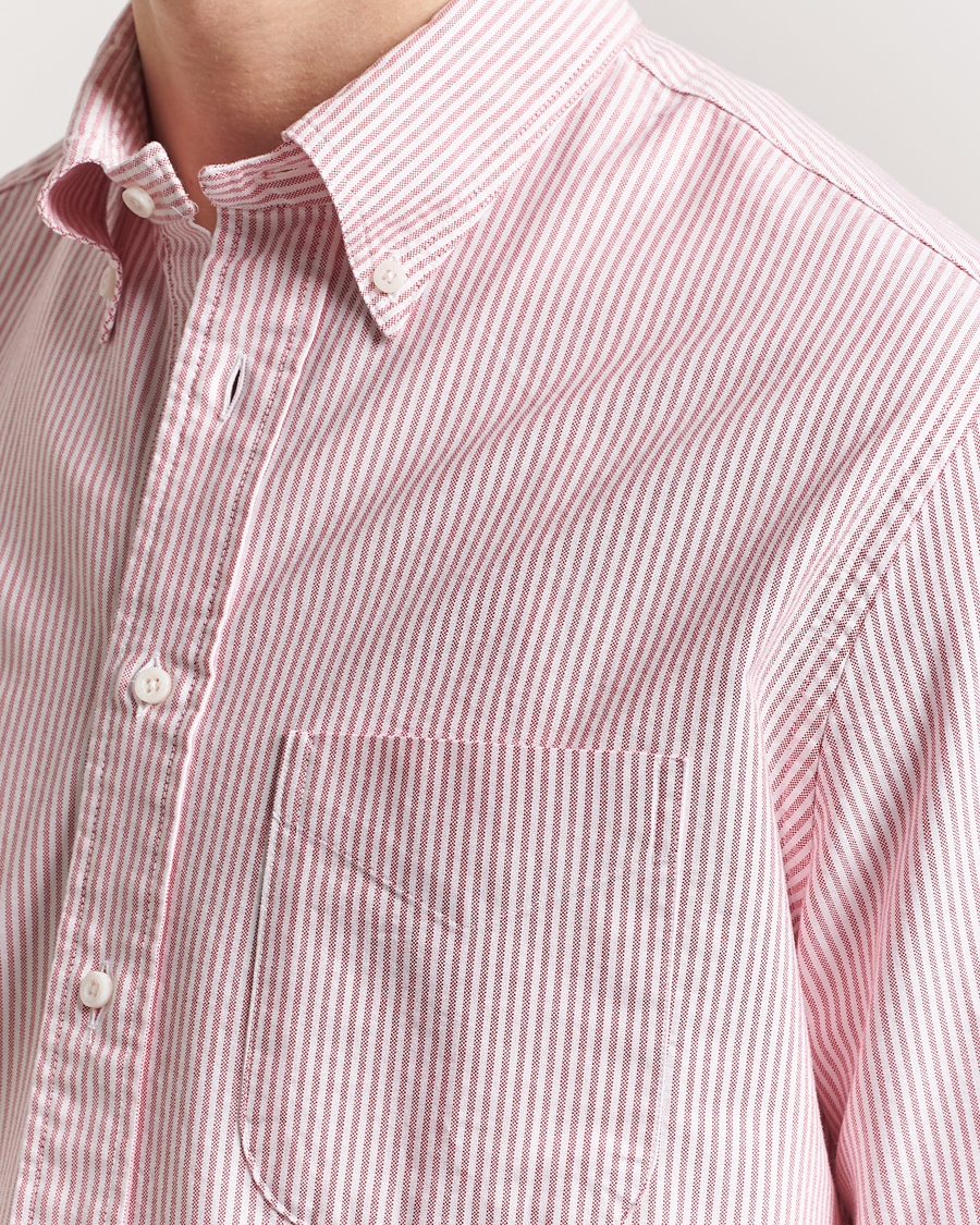 Herren | Hemden | Gitman Vintage | Button Down Striped Oxford Shirt Red