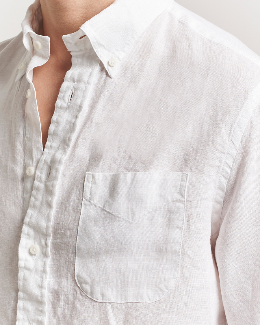 Herren | Hemden | Gitman Vintage | Button Down Linen Shirt White
