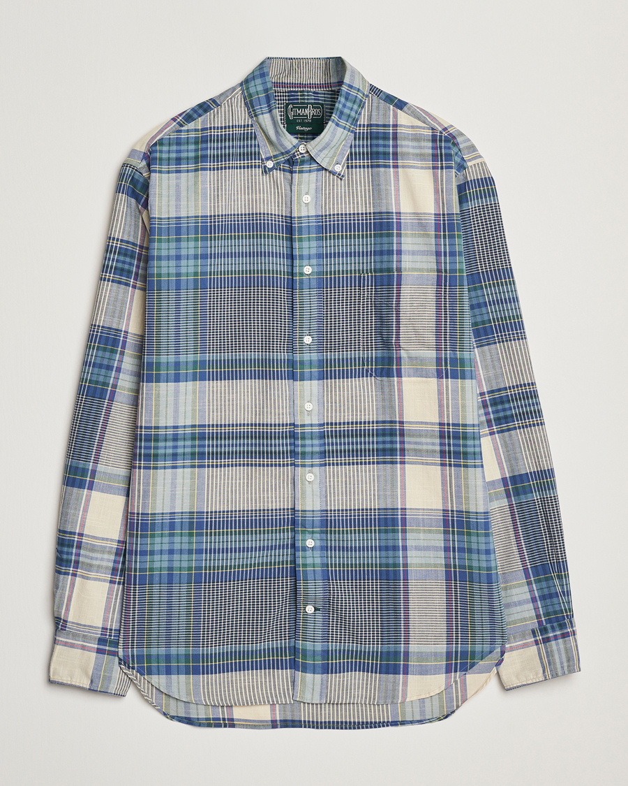 Herren | Hemden | Gitman Vintage | Button Down Indian Madras Shirt Blue Check