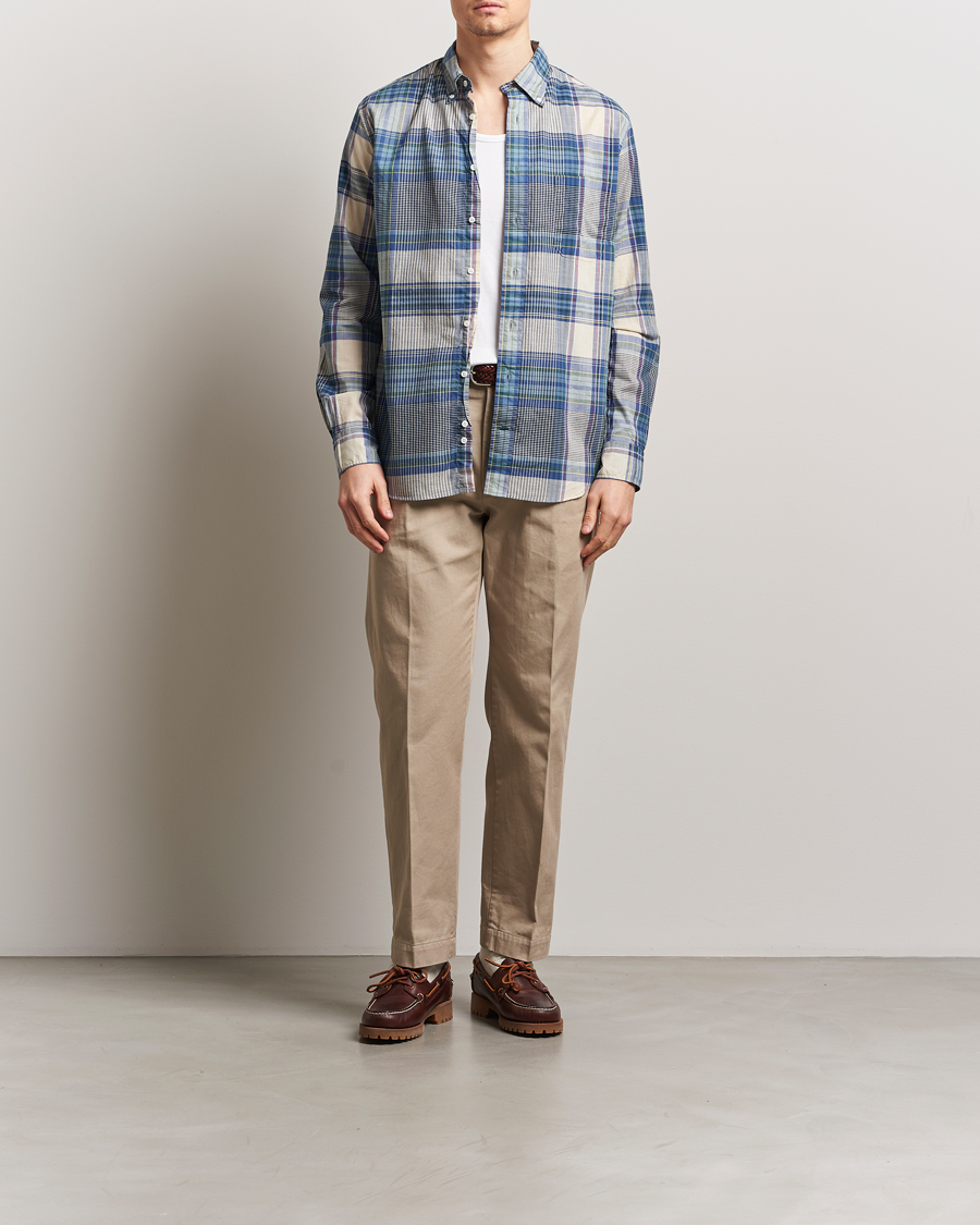 Herren | Hemden | Gitman Vintage | Button Down Indian Madras Shirt Blue Check