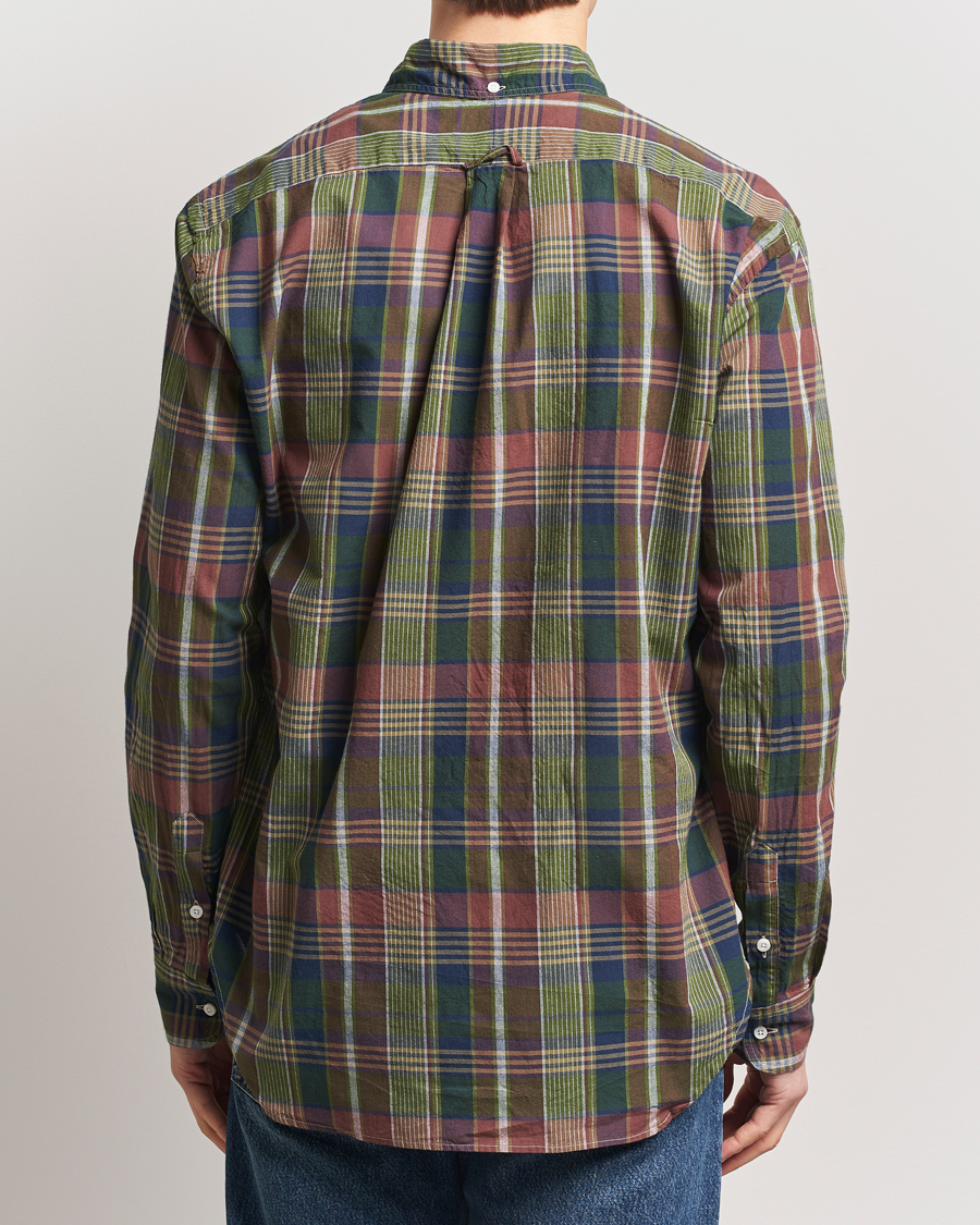 Herren | Hemden | Gitman Vintage | Button Down Indian Madras Shirt Olive Check