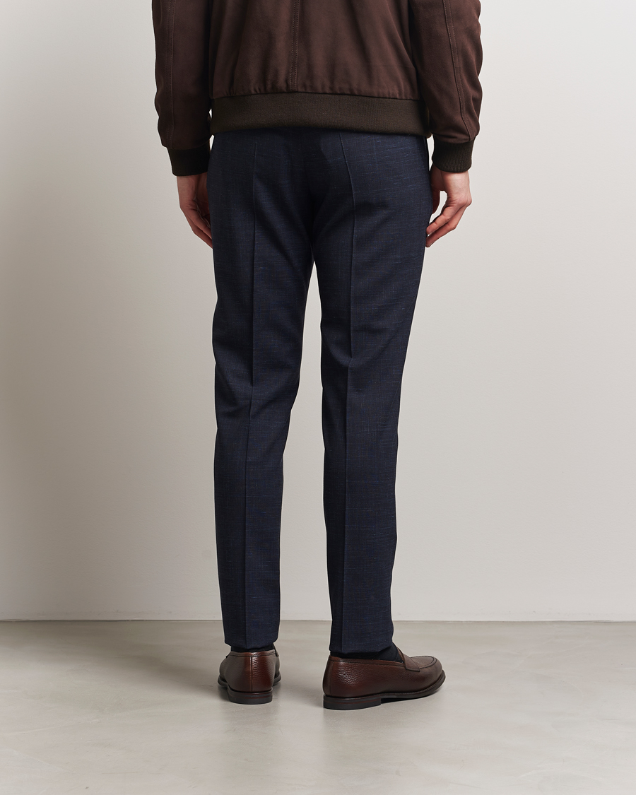 Herren | Hosen | PT01 | Gentleman Fit Wool/Linen Trousers Navy