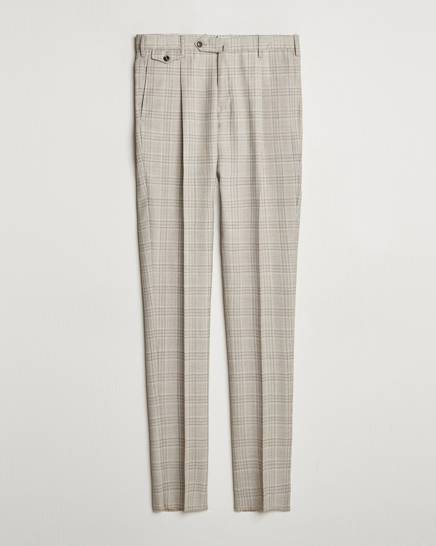 Herren | Hosen | PT01 | Gentleman Fit Check Wool Trousers Beige