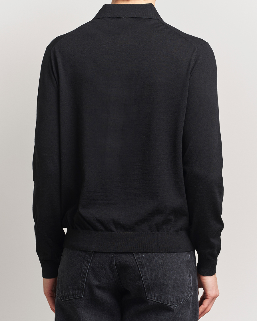 Herren | Pullover | Sunflower | Merino Long Sleeve Polo Black