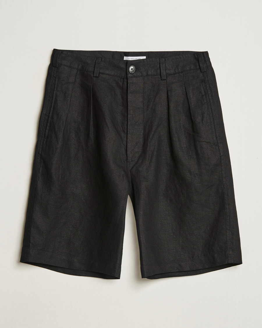 Herren | Shorts | Sunflower | Pleated Linen Shorts Black
