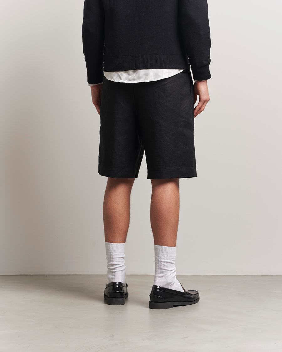 Herren | Shorts | Sunflower | Pleated Linen Shorts Black