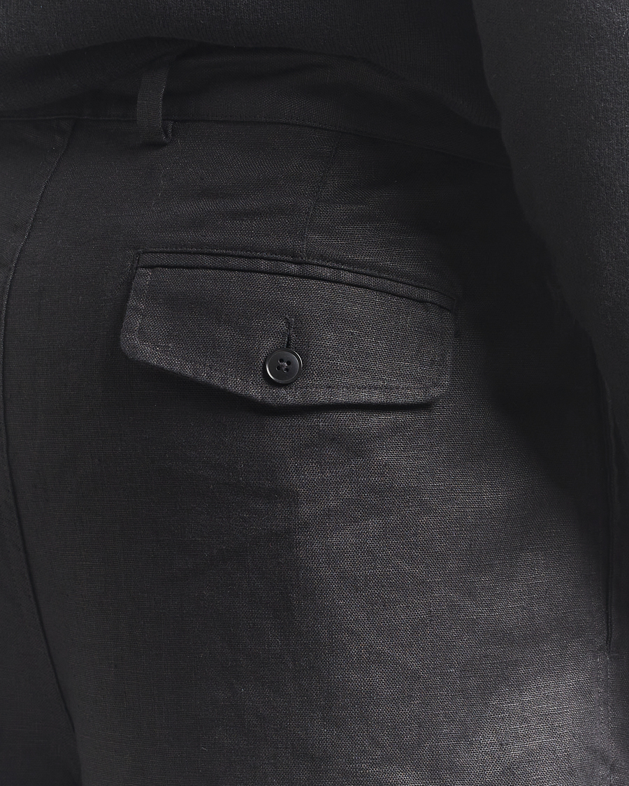 Herren | Shorts | Sunflower | Pleated Linen Shorts Black