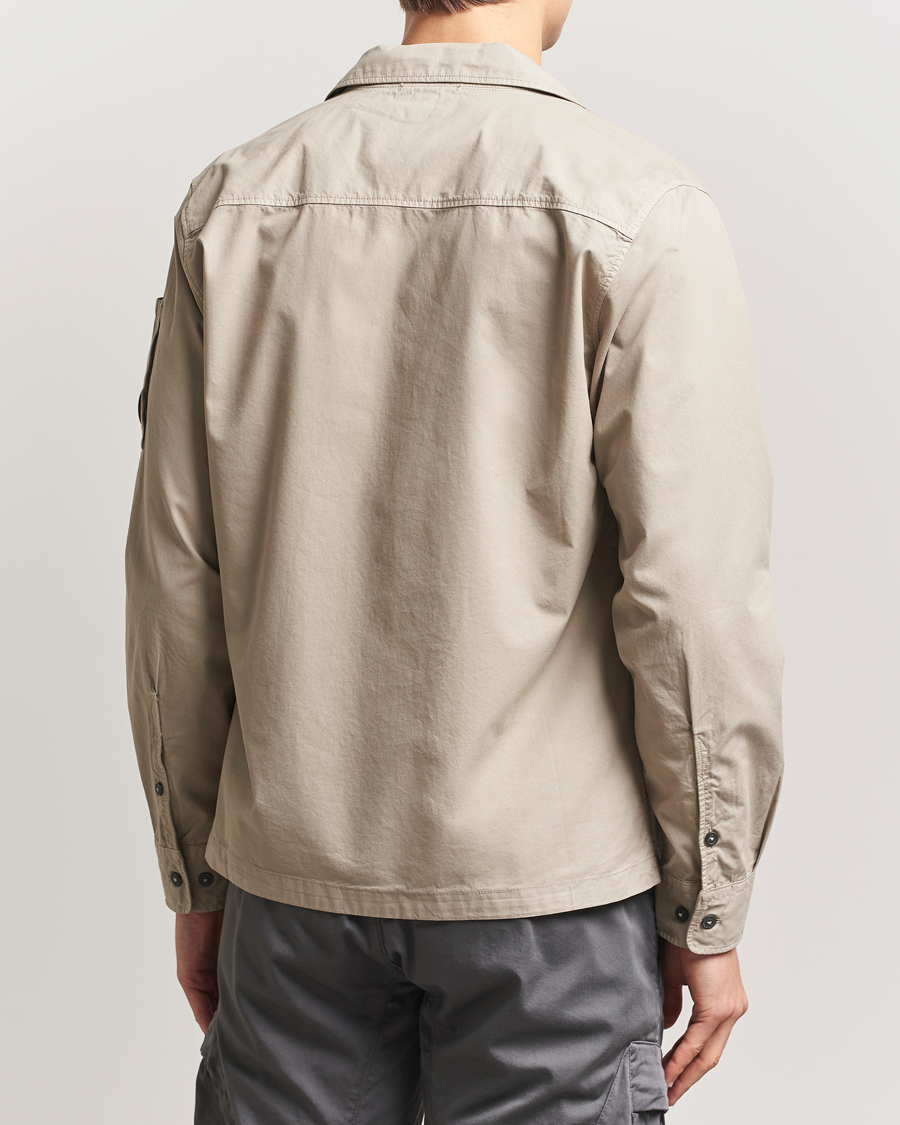 Herren | Hemden | C.P. Company | Garment Dyed Gabardine Zip Shirt Jacket Beige
