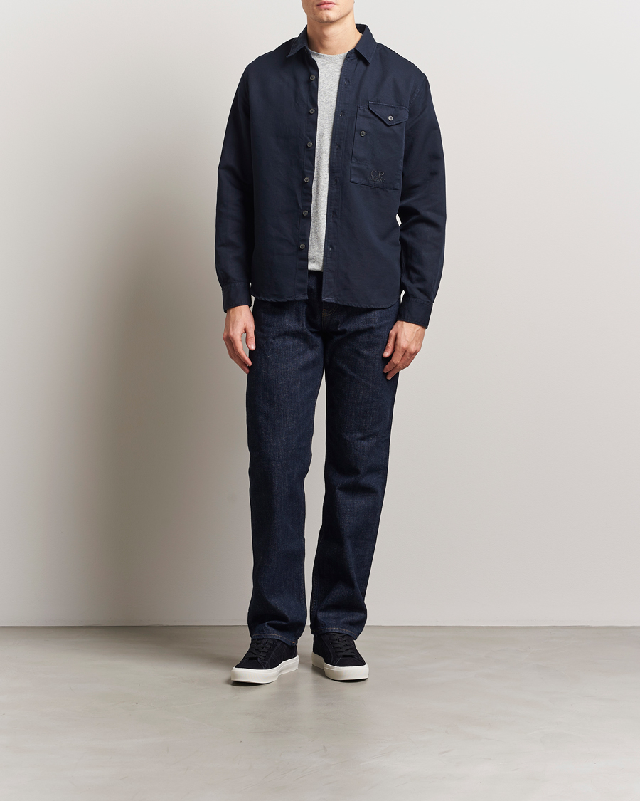 Herren | Hemden | C.P. Company | Cotton/Linen Pocket Overshirt Navy