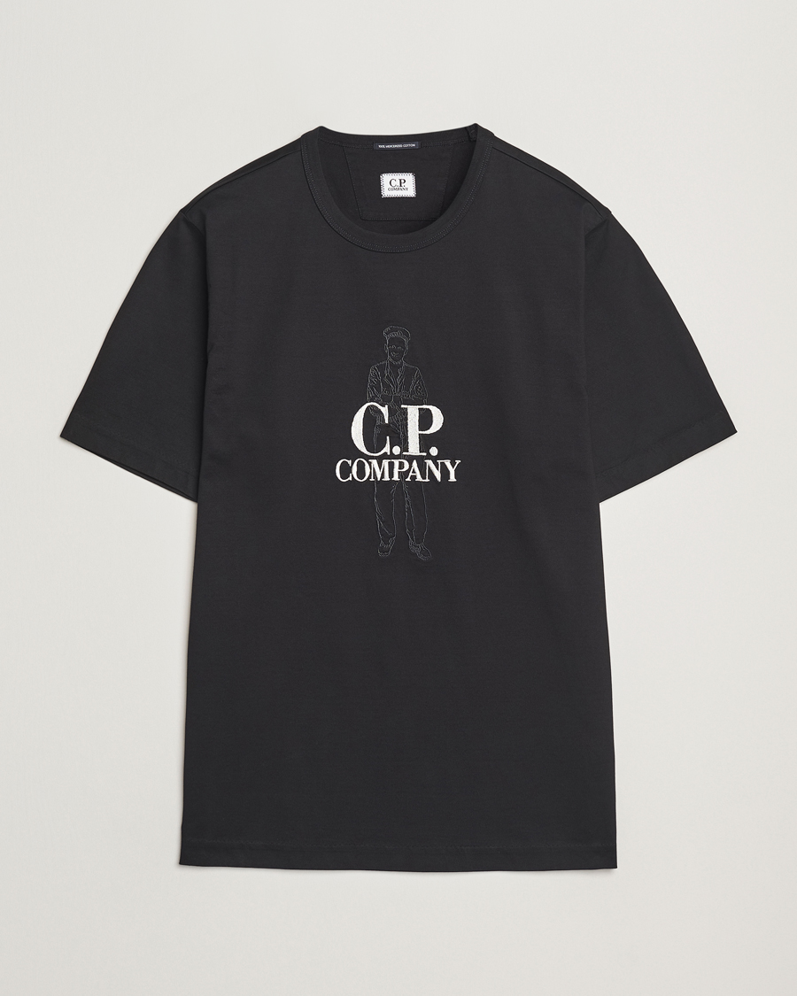 Herren | T-Shirts | C.P. Company | Mercerized Heavy Cotton Back Logo T-Shirt Black