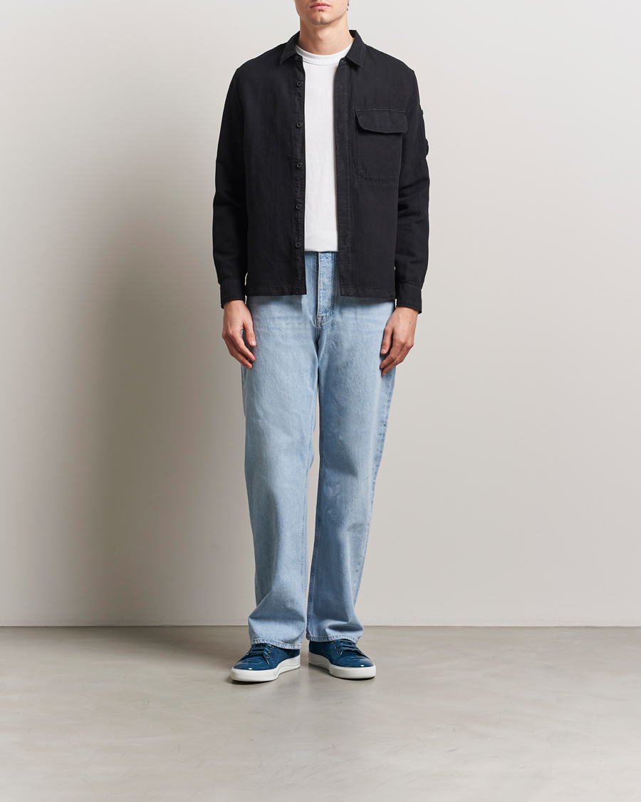 Herren | Hemden | C.P. Company | Broken Linen/Cotton Overshirt Black