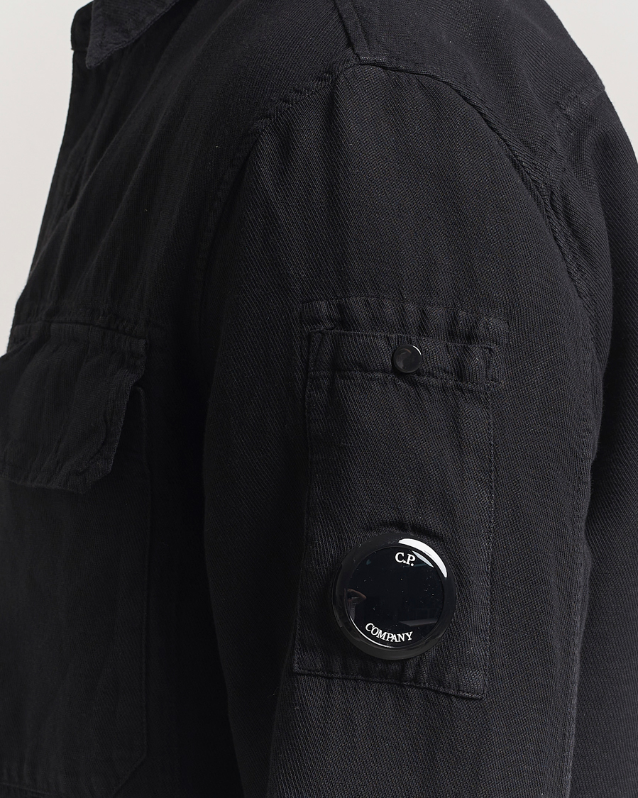 Herren | Hemden | C.P. Company | Broken Linen/Cotton Overshirt Black