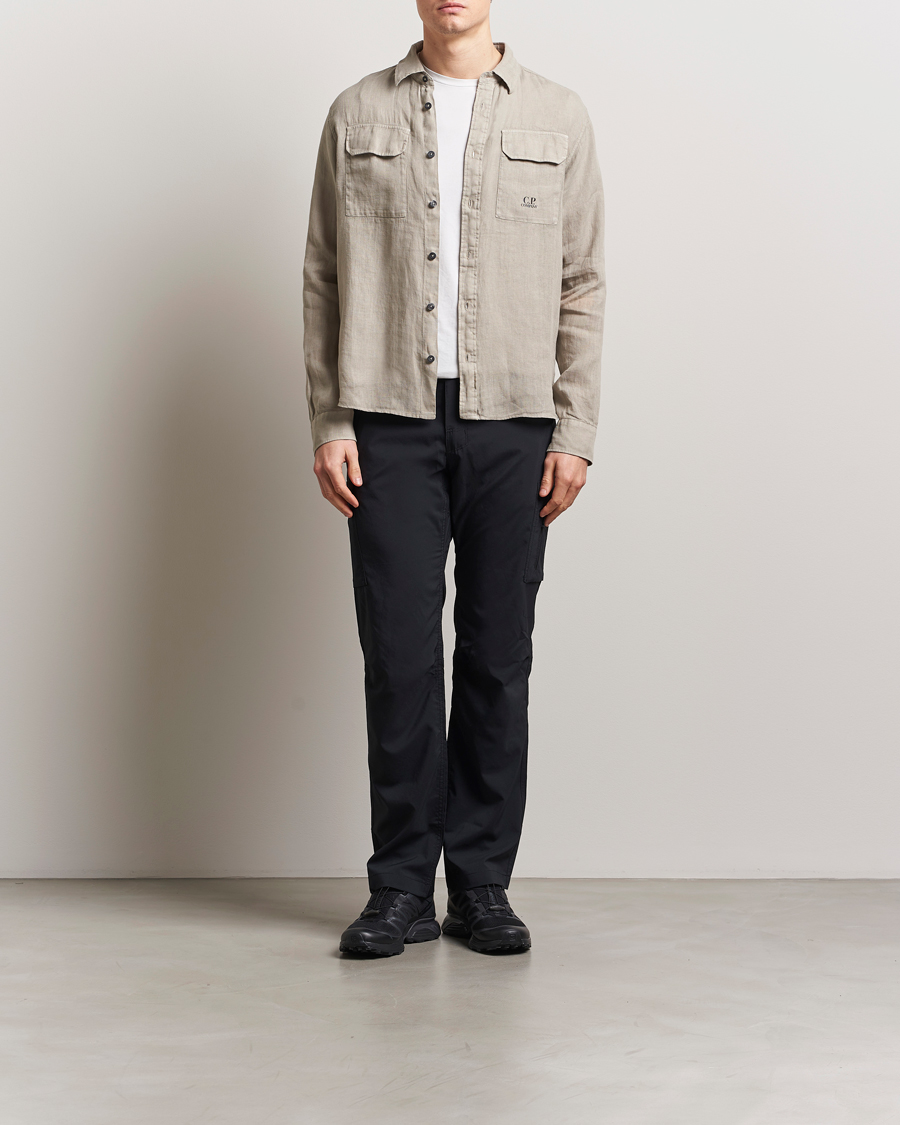Herren | Hemden | C.P. Company | Long Sleeve Linen Shirt Taupe