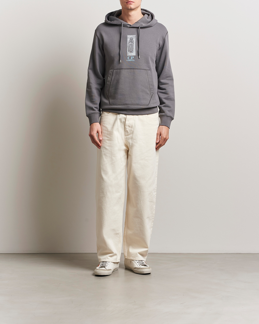 Herren | Pullover | C.P. Company | Cotton Fleece Back Logo Hood Grey