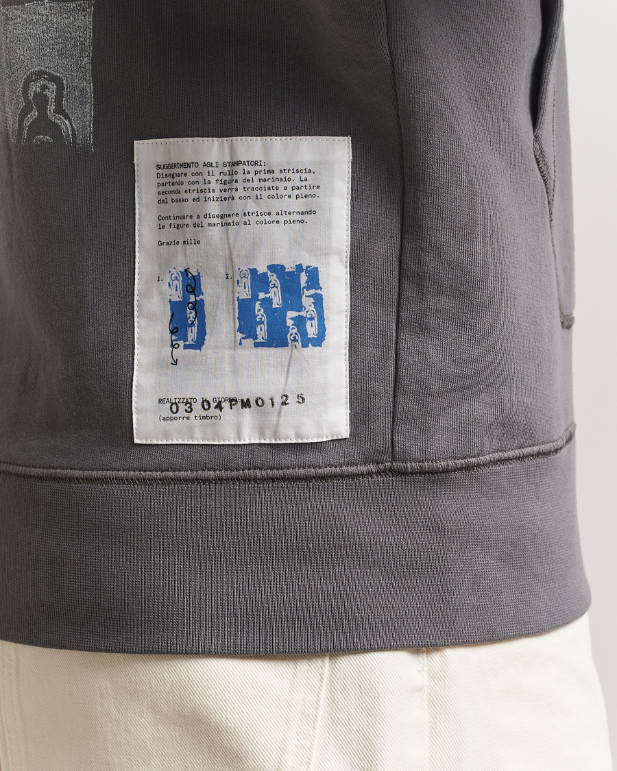 Herren | Pullover | C.P. Company | Cotton Fleece Back Logo Hood Grey