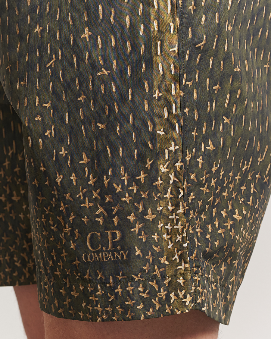 Herren | Badehosen | C.P. Company | Sashiko Print Swimshorts Green