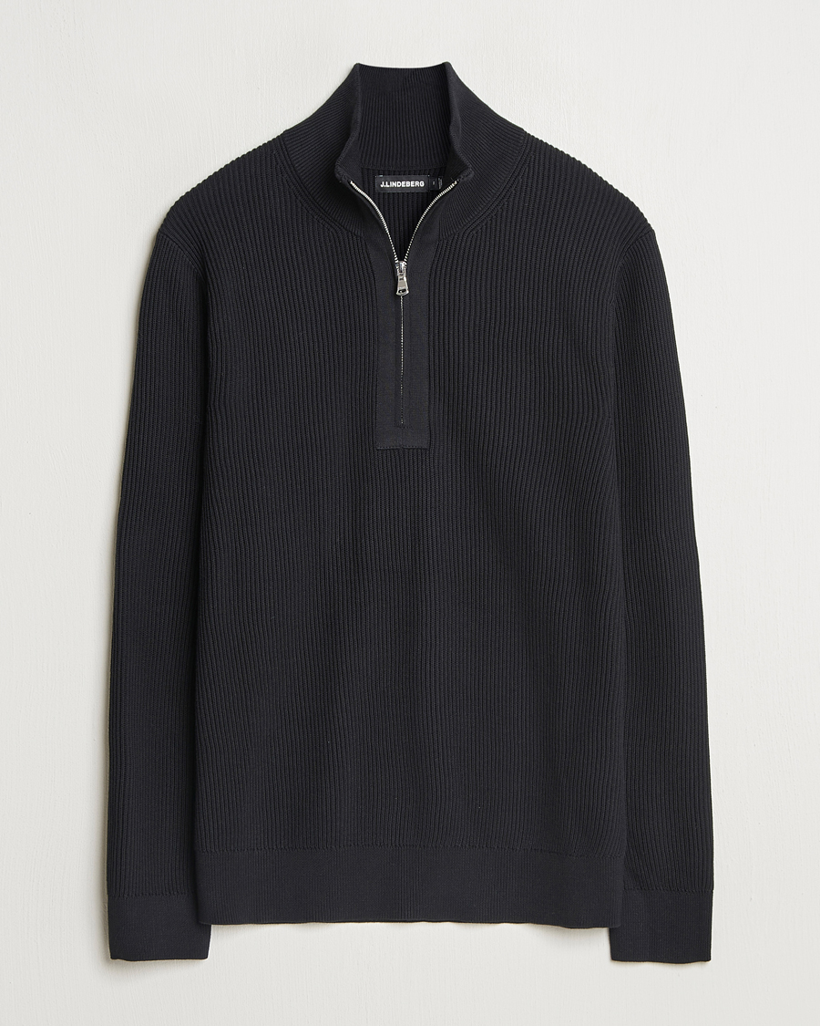 Herren | Pullover | J.Lindeberg | Alex Knitted Half-Zip Black