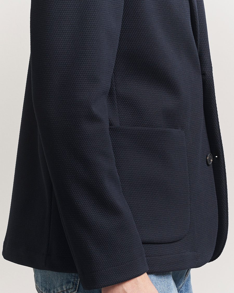 Herren | Sakkos | J.Lindeberg | Calvon 3D Piquet Blazer Navy