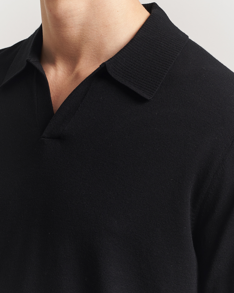 Herren | Pullover | J.Lindeberg | Rowan Long Sleeve Polo Black