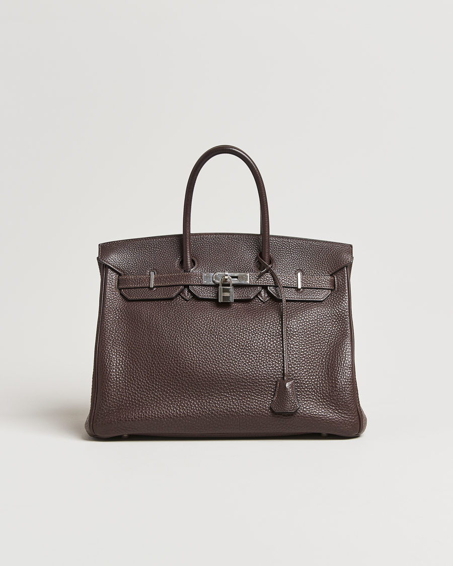 Herren | Hermès Pre-Owned Birkin 35 Taurillon Clemence Handbag Ebene | Hermès Pre-Owned | Birkin 35 Taurillon Clemence Handbag Ebene