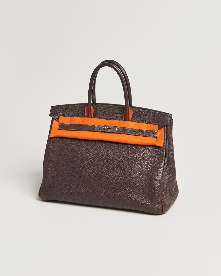Herren | Hermès Pre-Owned Birkin 35 Taurillon Clemence Handbag Ebene | Hermès Pre-Owned | Birkin 35 Taurillon Clemence Handbag Ebene