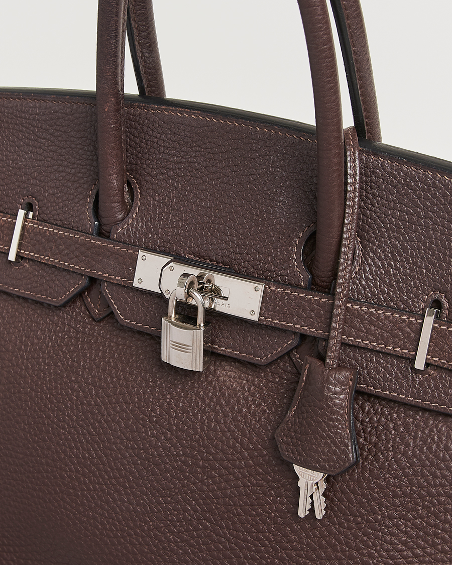 Herren | Hermès Pre-Owned Birkin 35 Taurillon Clemence Handbag Ebene | Hermès Pre-Owned | Birkin 35 Taurillon Clemence Handbag Ebene