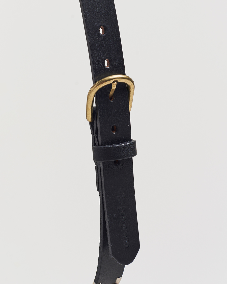 Herren | Gürtel | Pampeano | Skinny Hand Stitched Leather Belt 2,5cm Black