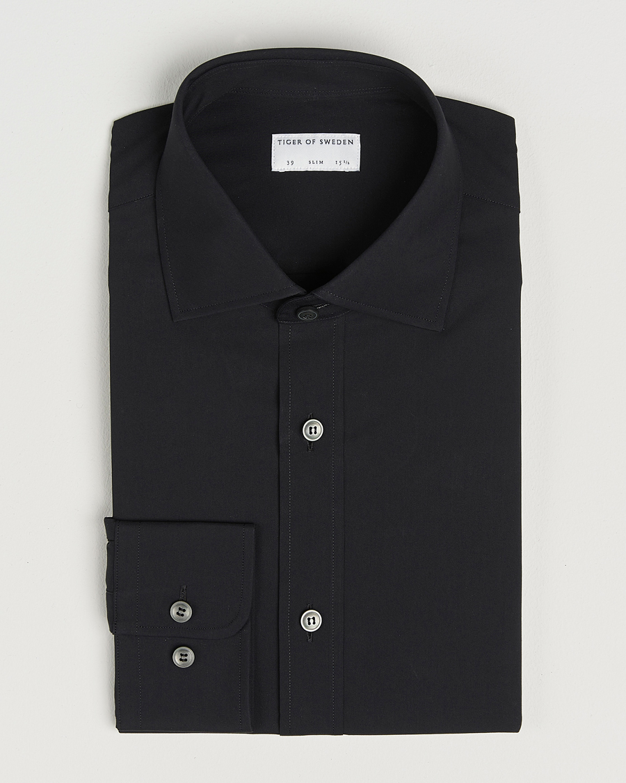 Herren | Hemden | Tiger of Sweden | Adley Slim Fit Cut Away Shirt Black