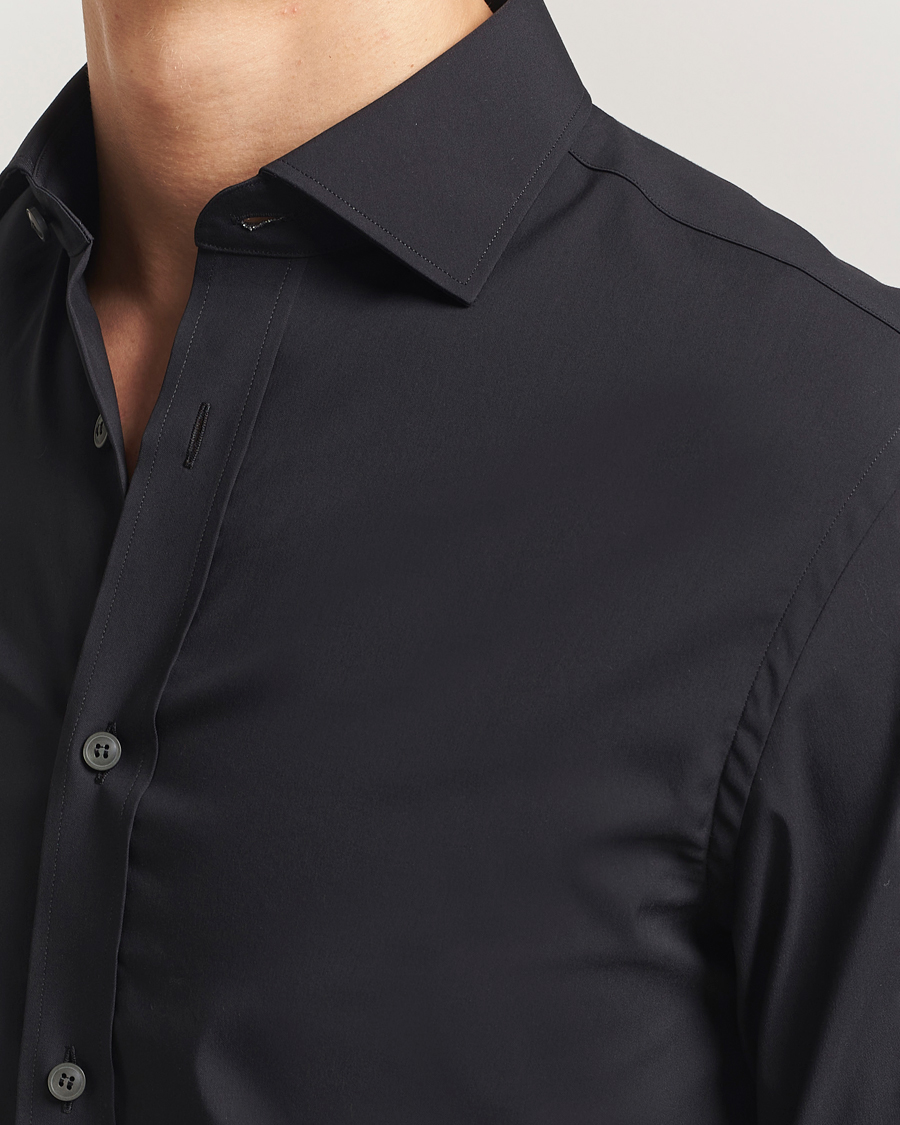 Herren | Hemden | Tiger of Sweden | Adley Slim Fit Cut Away Shirt Black