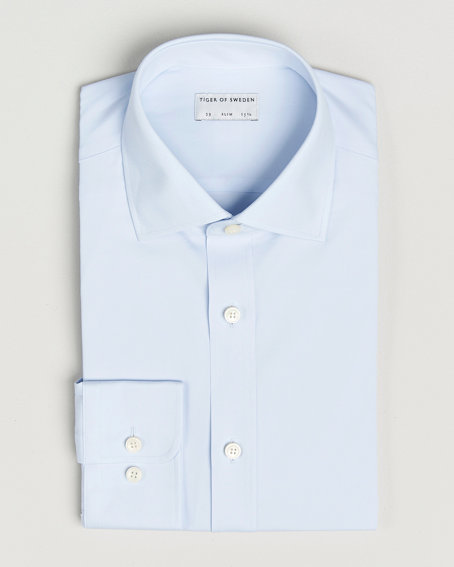 Herren | Hemden | Tiger of Sweden | Adley Slim Fit Cut Away Shirt Light Blue