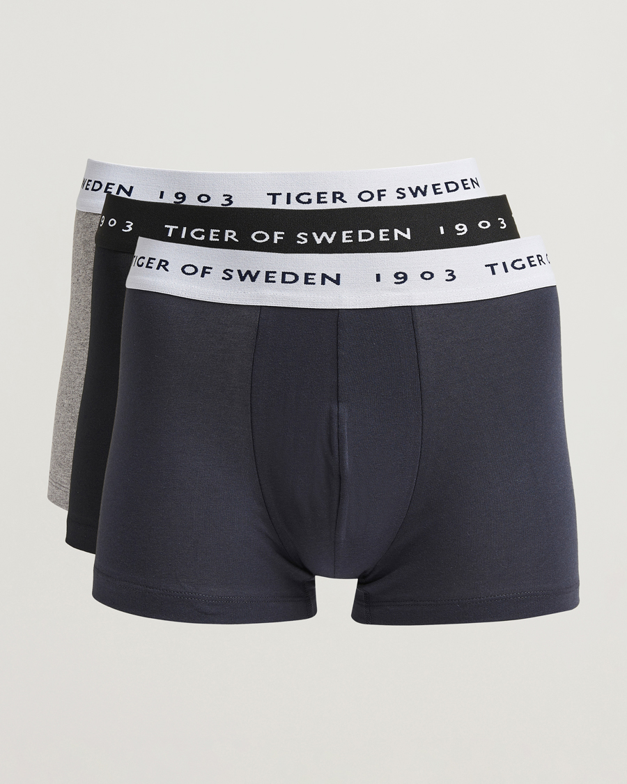 Herren | Unterwäsche | Tiger of Sweden | Hermod Cotton 3-Pack Boxer Brief Black/Navy/Grey