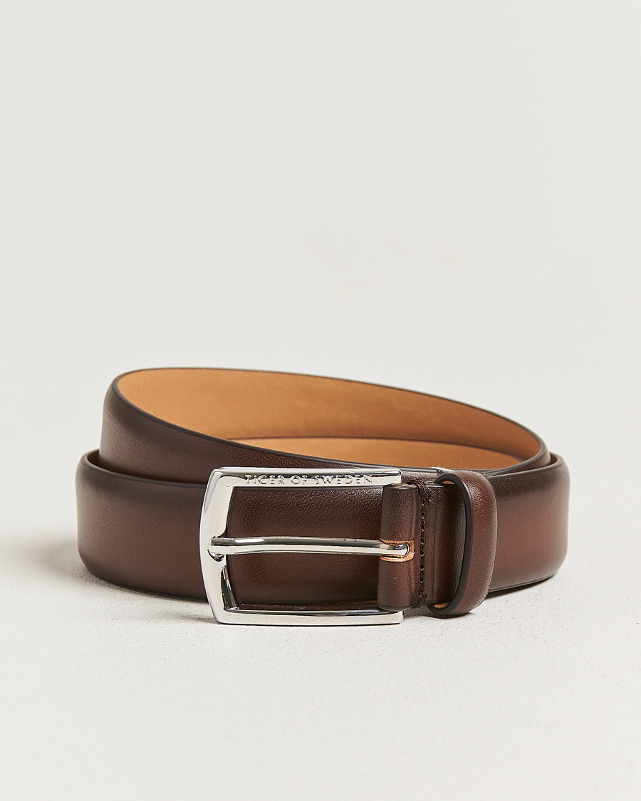 Herren | Gürtel | Tiger of Sweden | Asenby Leather 3 cm Belt Dark Brown