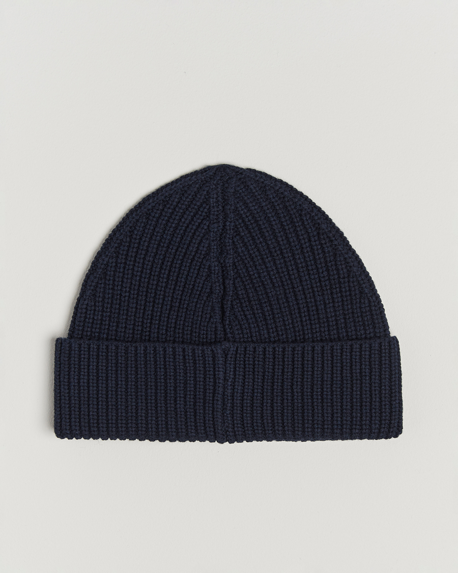 Herren | GANT Cotton Ribbed Beanie Evening Blue | GANT | Cotton Ribbed Beanie Evening Blue
