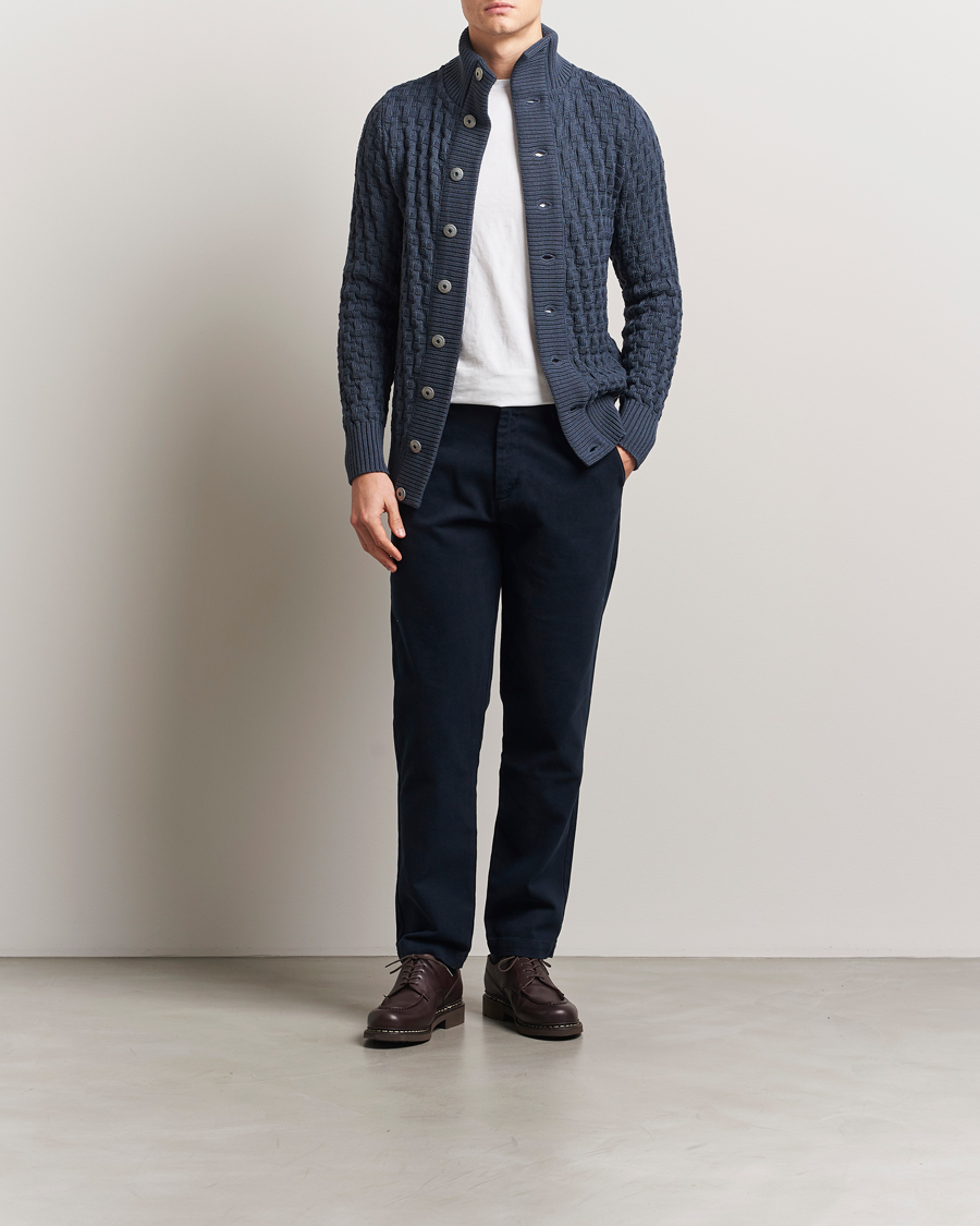 Herren | Pullover | S.N.S. Herning | Stark Cable Cardigan Faded Mineral Blue