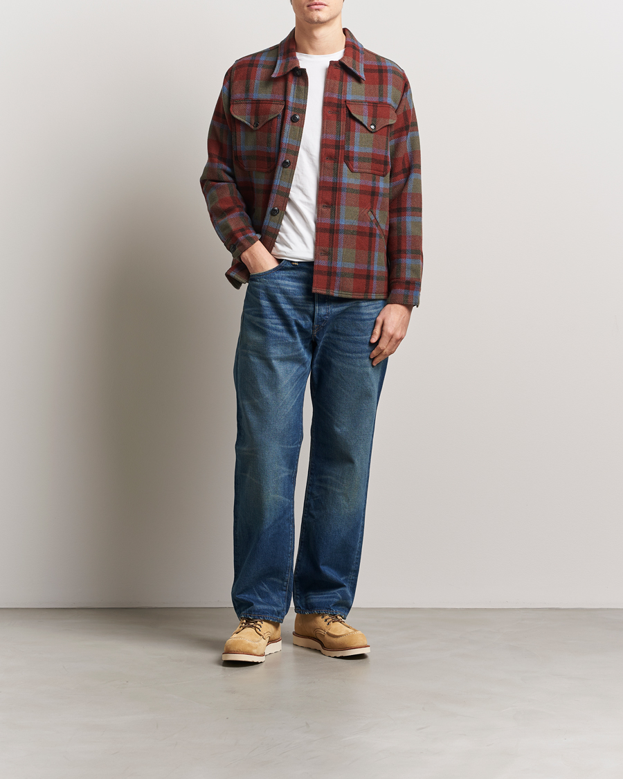 Herren | Jacken | RRL | Ace Cruiser Unlined Jacket Maroon Plaid