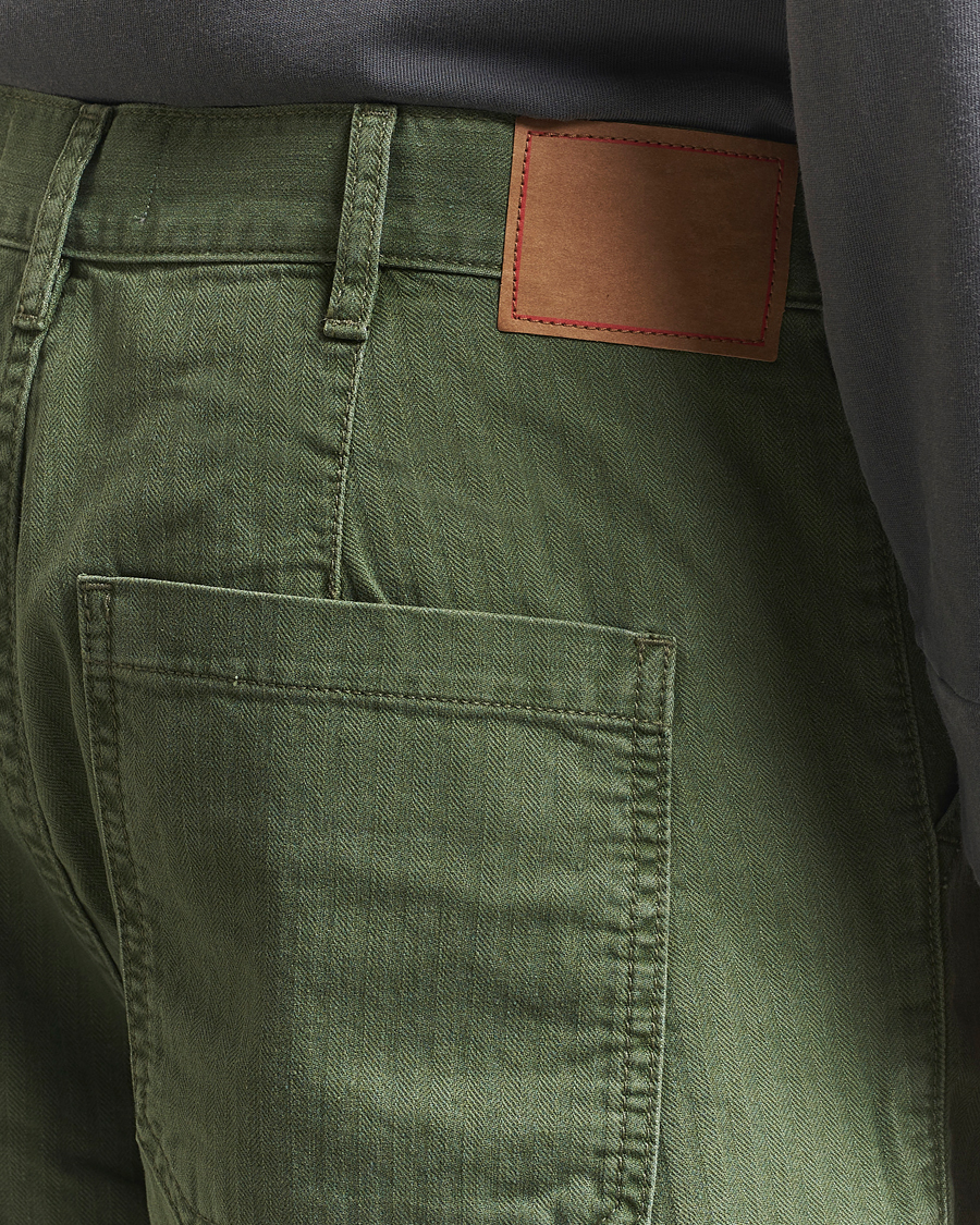 Herren | Shorts | Jeanerica | GM011 Genua Worker Chino Shorts Chevron Green