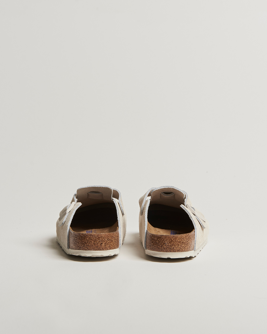 Herren | BIRKENSTOCK Boston Soft Footbed Antique White Suede | BIRKENSTOCK | Boston Soft Footbed Antique White Suede