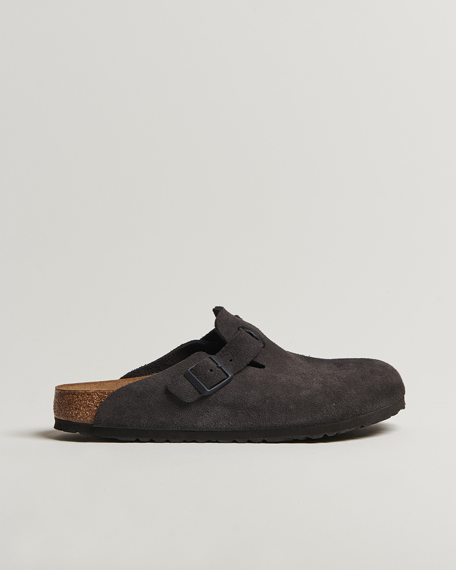 Herren | BIRKENSTOCK Boston Classic Footbed Velvet Grey Suede | BIRKENSTOCK | Boston Classic Footbed Velvet Grey Suede