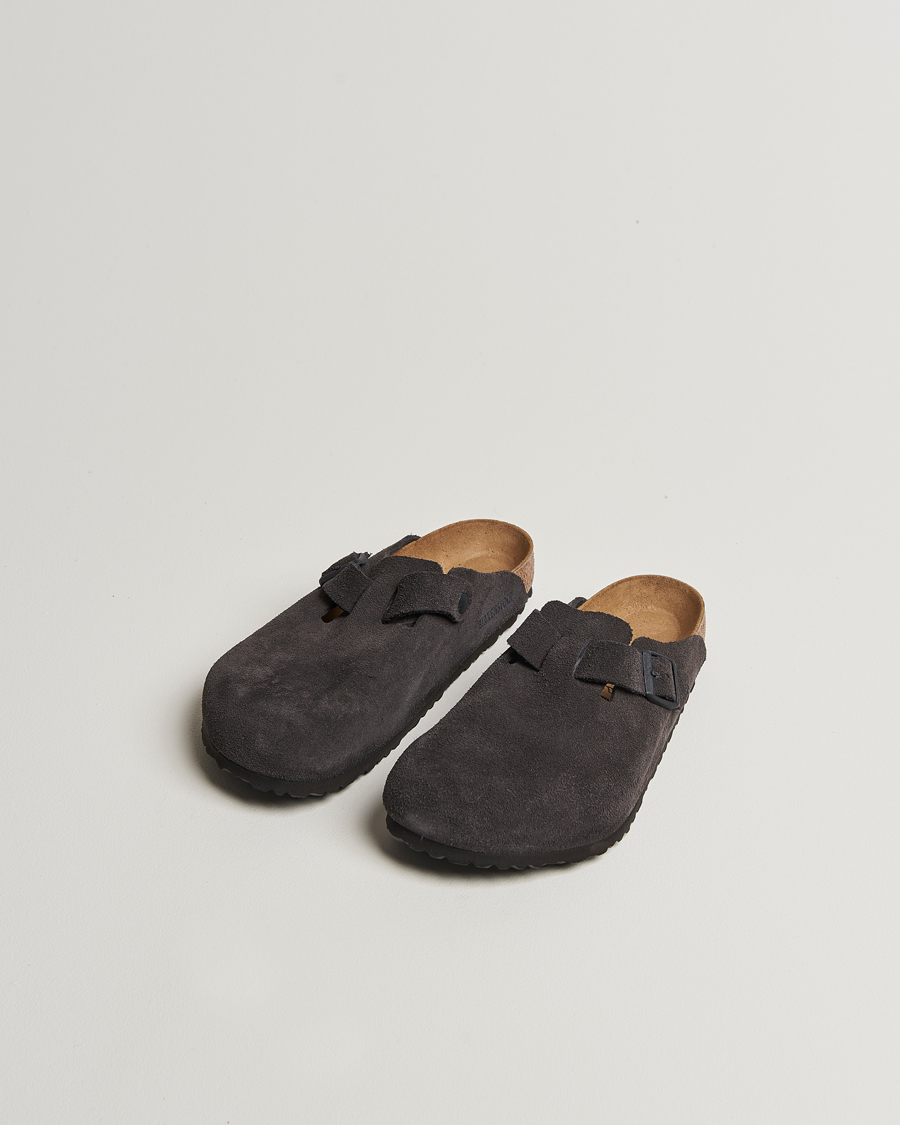 Herren | BIRKENSTOCK Boston Classic Footbed Velvet Grey Suede | BIRKENSTOCK | Boston Classic Footbed Velvet Grey Suede