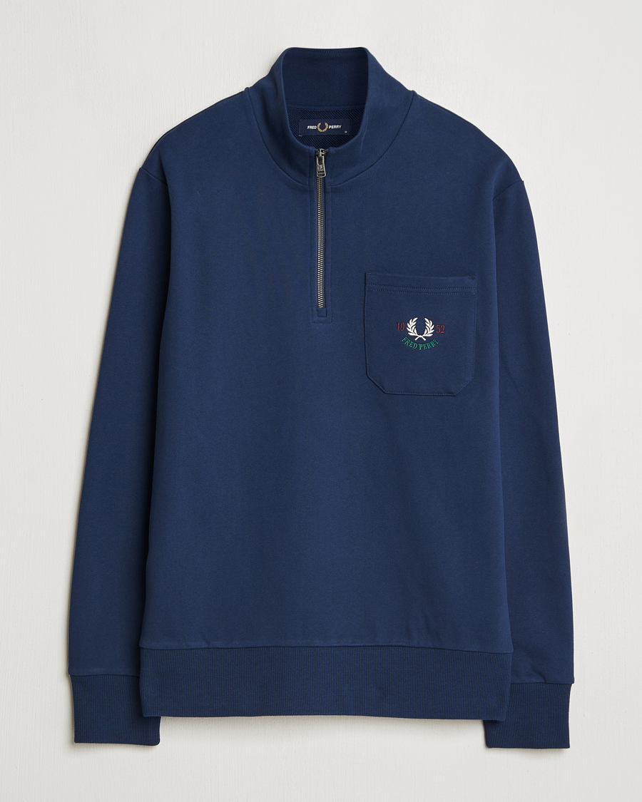 Herren | Pullover | Fred Perry | Embroidered Champion Half Zip Tennis Blue