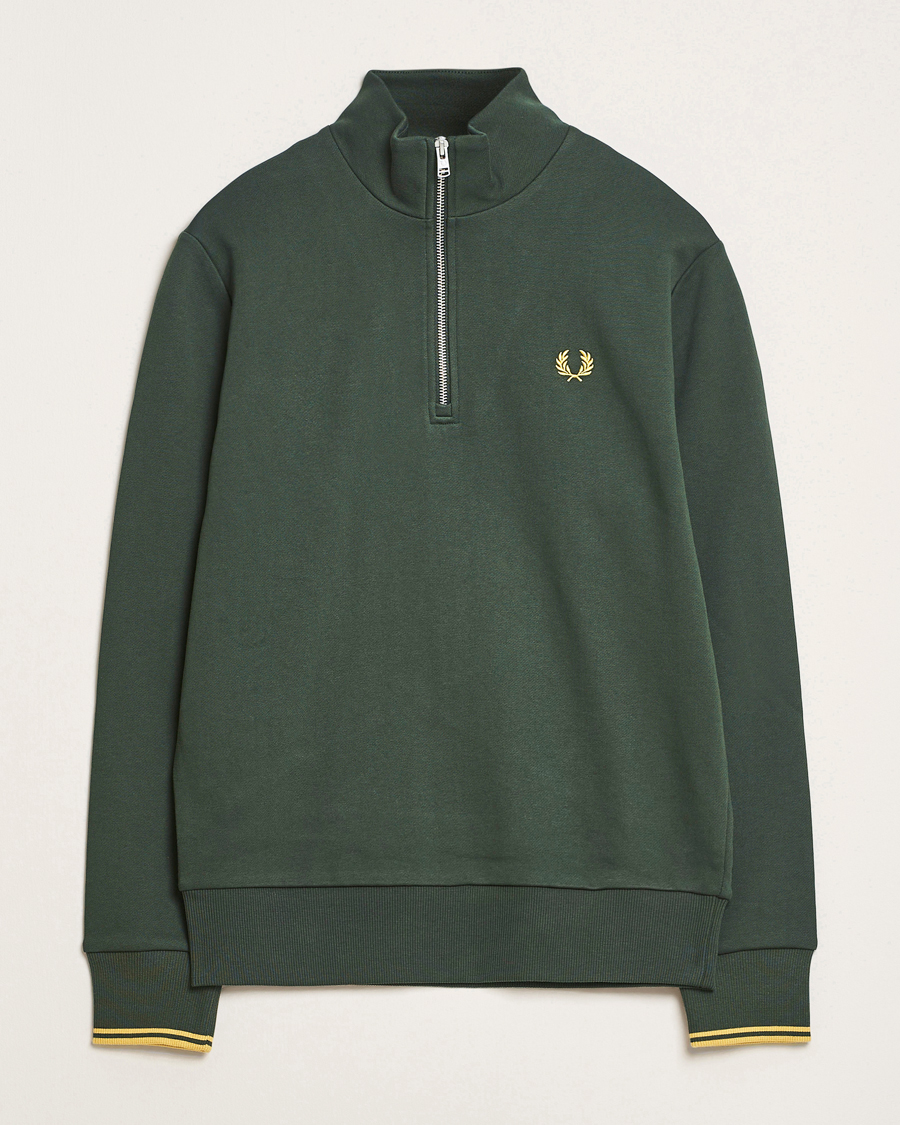 Herren | Pullover | Fred Perry | Half Zip Sweatshirt Court Green