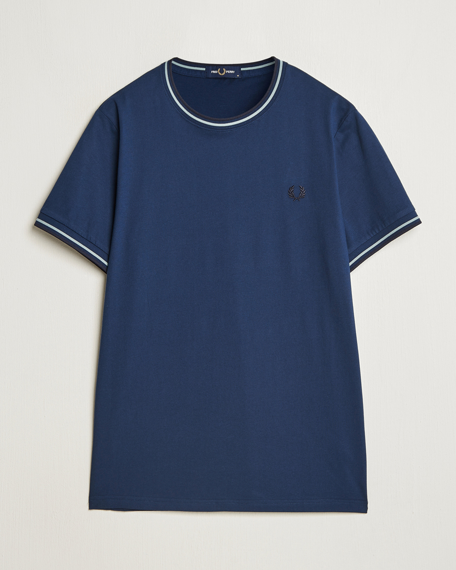 Herren | T-Shirts | Fred Perry | Twin Tipped T-Shirt Tennis Blue