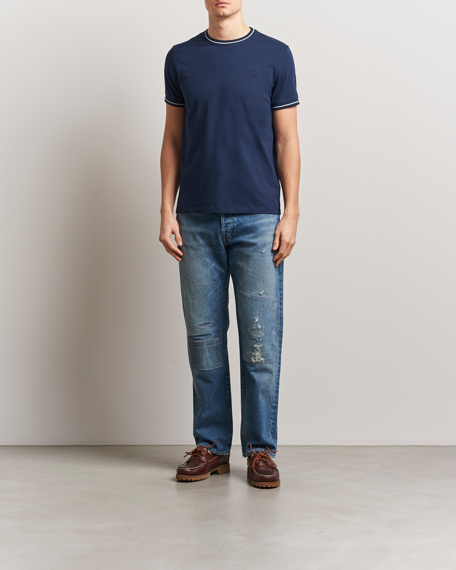 Herren | T-Shirts | Fred Perry | Twin Tipped T-Shirt Tennis Blue