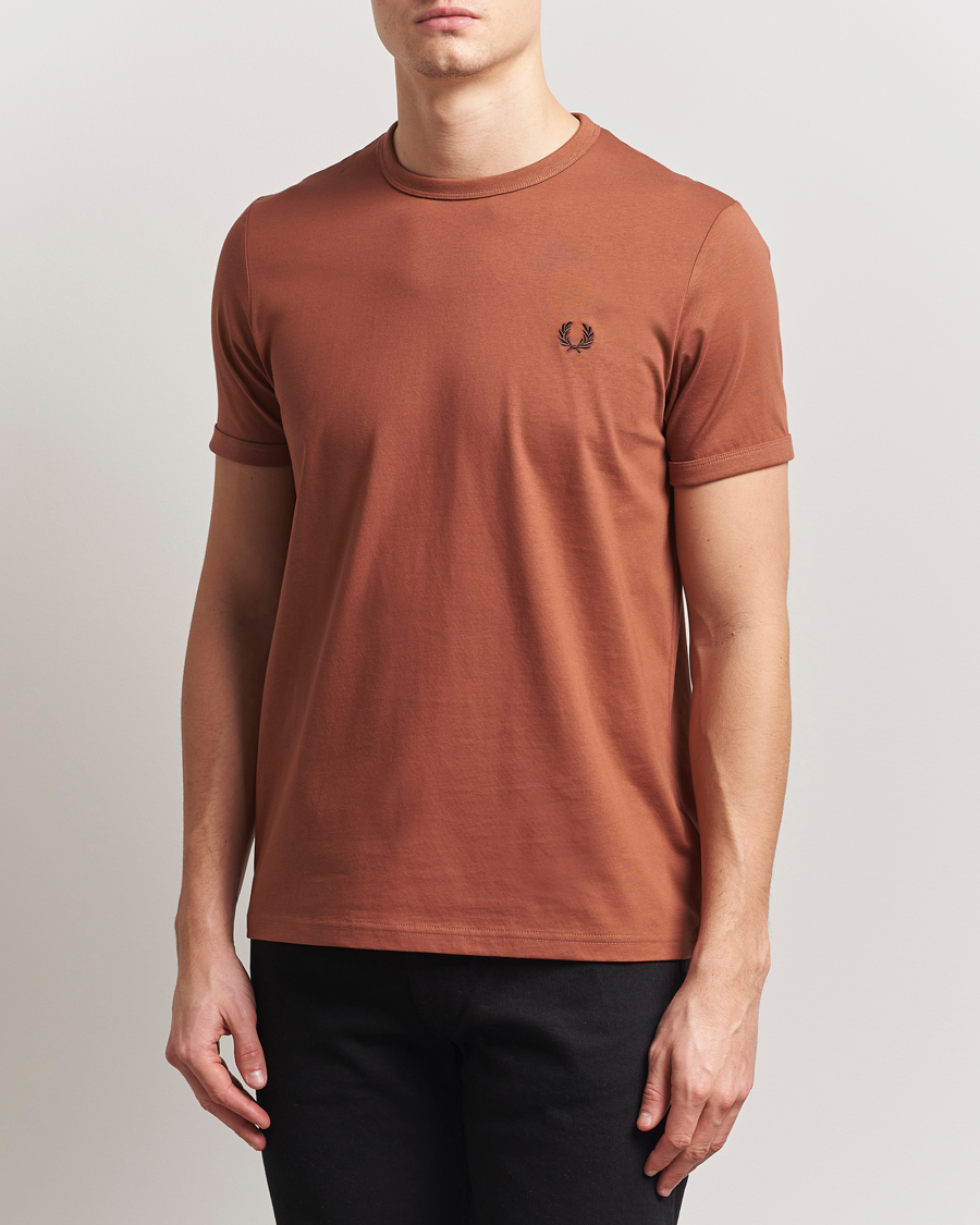 Herren | T-Shirts | Fred Perry | Ringer T-Shirt Cinnamon Brown